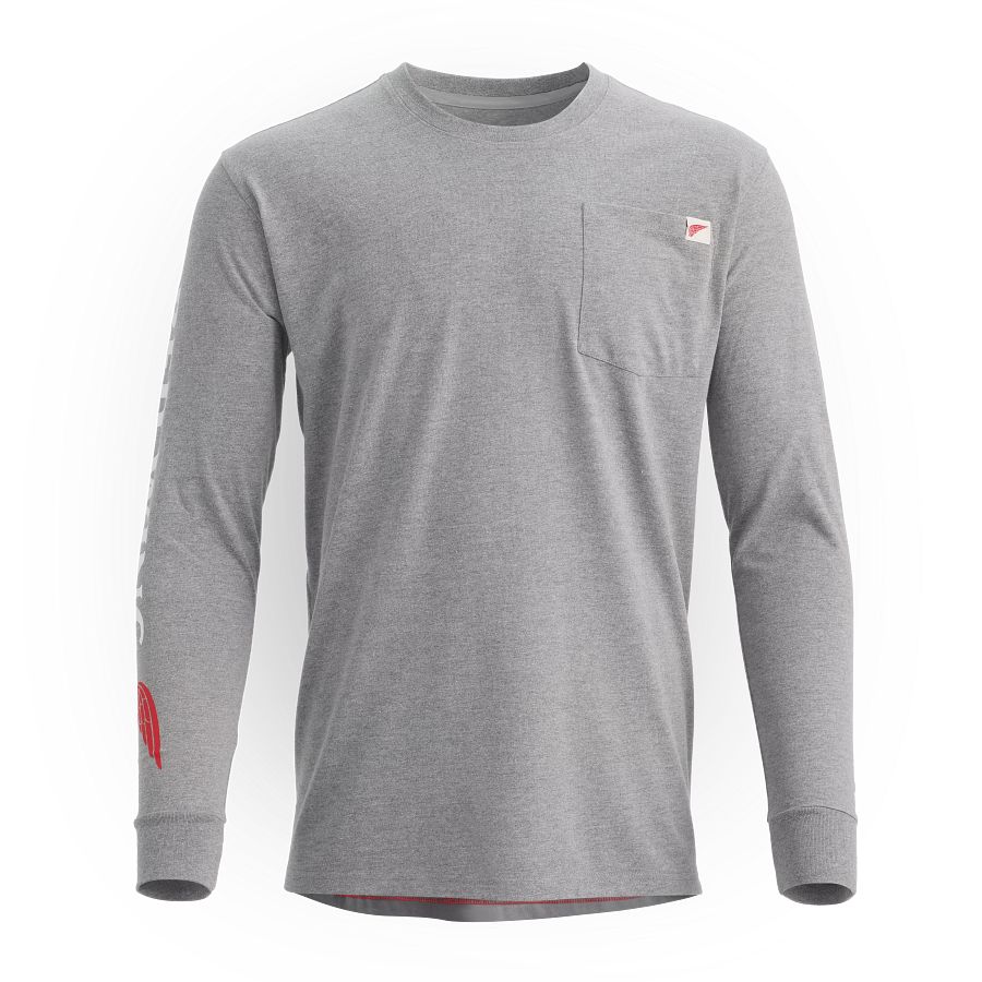 Long Sleeve Pocket T-Shirt with Sleeve Print